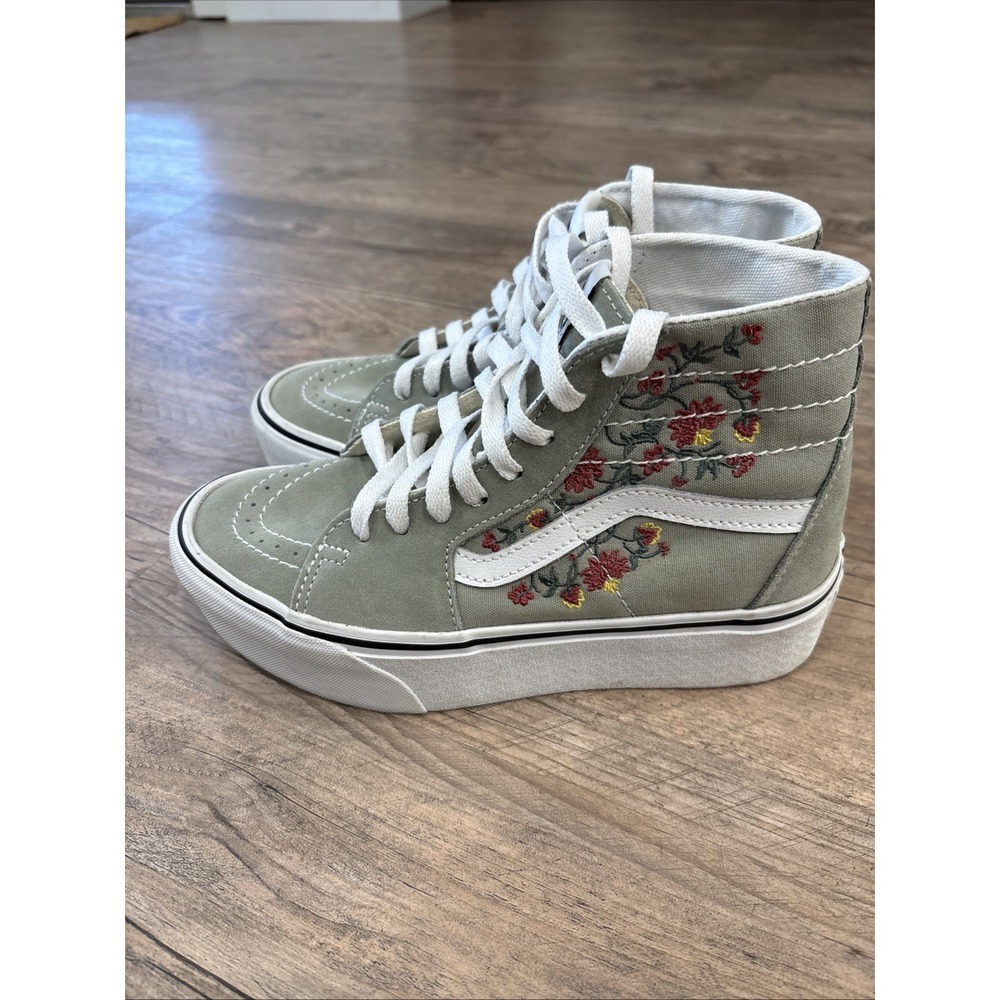 Vans Sk8-Hi VN0A4U3B8SU Sage Green Suede Canvas Women's Size 7 - Picture 3 of 10
